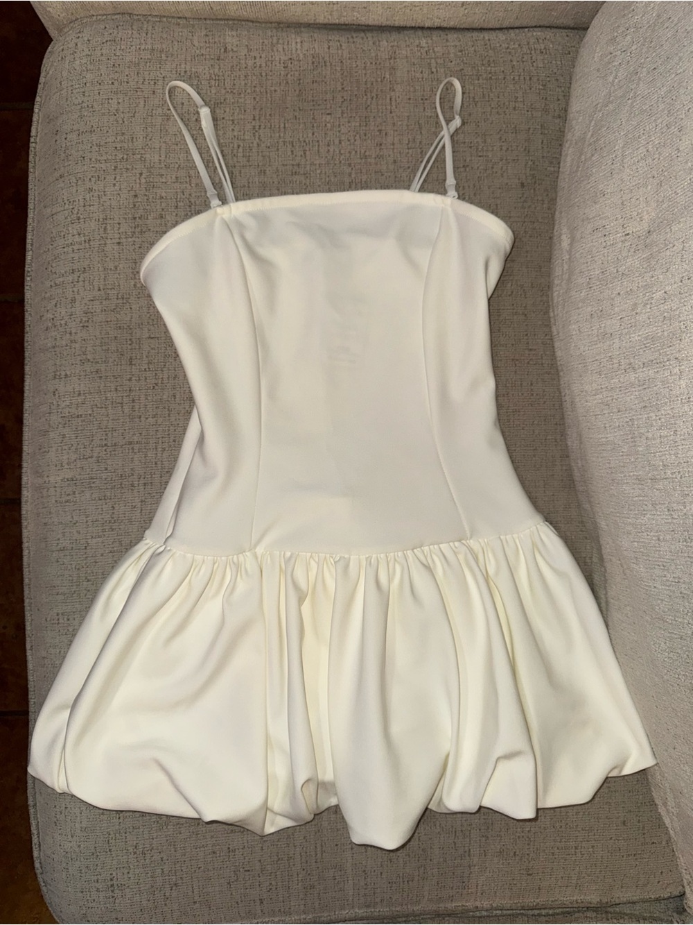 White Strapless Sweetheart Mini Dress with Spaghetti Straps